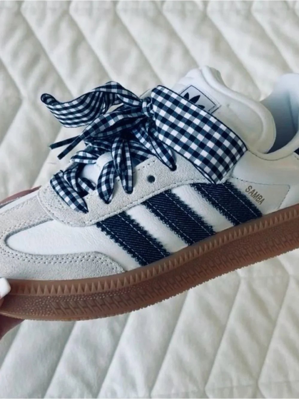 Adidas Samba with Denim Stripe & Gingham
